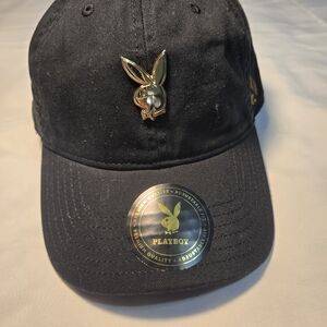 Lids Black and Gold Playboy Cap